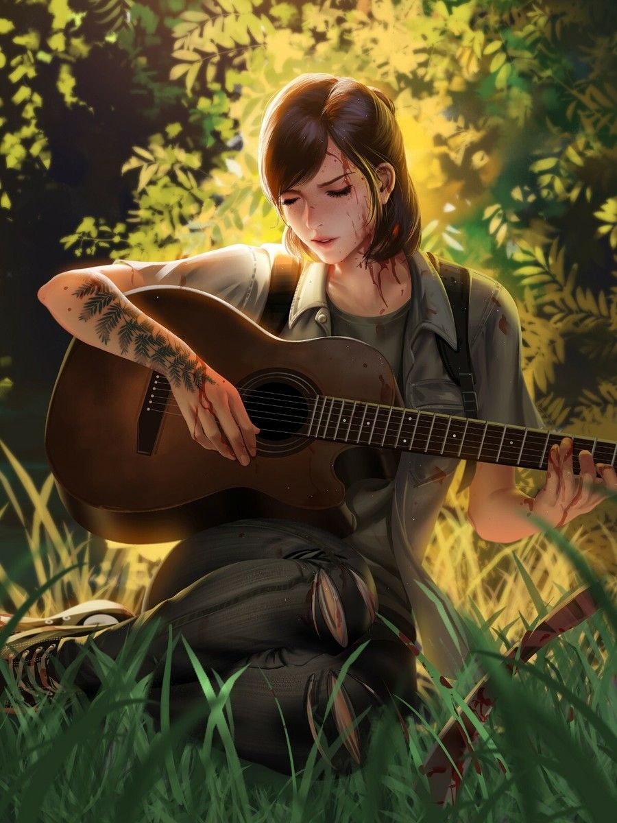 900x1200 The Last of Us Ellie Guitar Anime Style Poster 27X36 inches