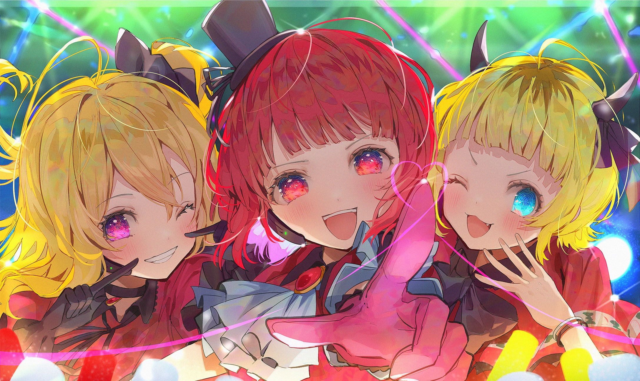 2175x1295 Oshi No Ko HD Wallpaper: Mem Cho, Kana Arima & Ruby Hoshino Shine Bright! By ねぎまぷりんx1295