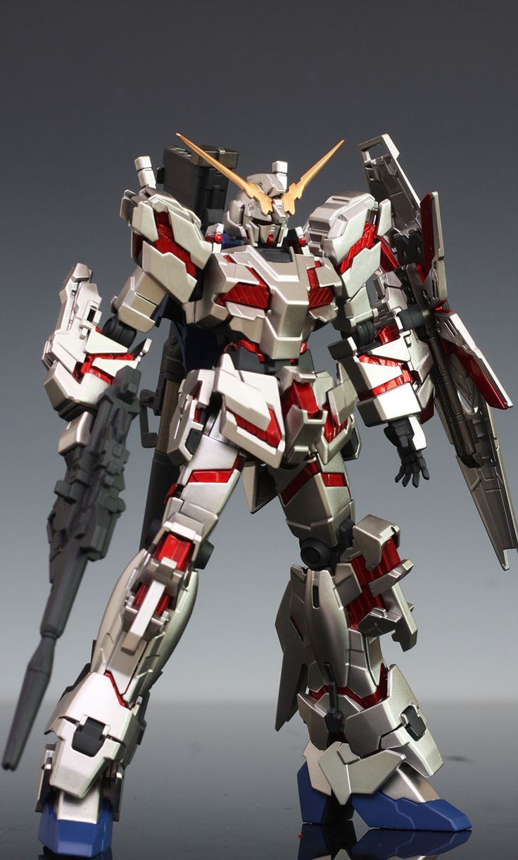 736x1222 HGUC 1 144 RX 0 Unicorn Gundam (Destroy Mode) Custom Paint + Unicorn Head Model Display: Full Photoreview No.16 Wallpaper Size Image