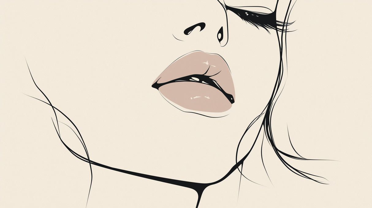 1214x680 Line Art Mural Wallpaper. Elegant Minimalist Portrait