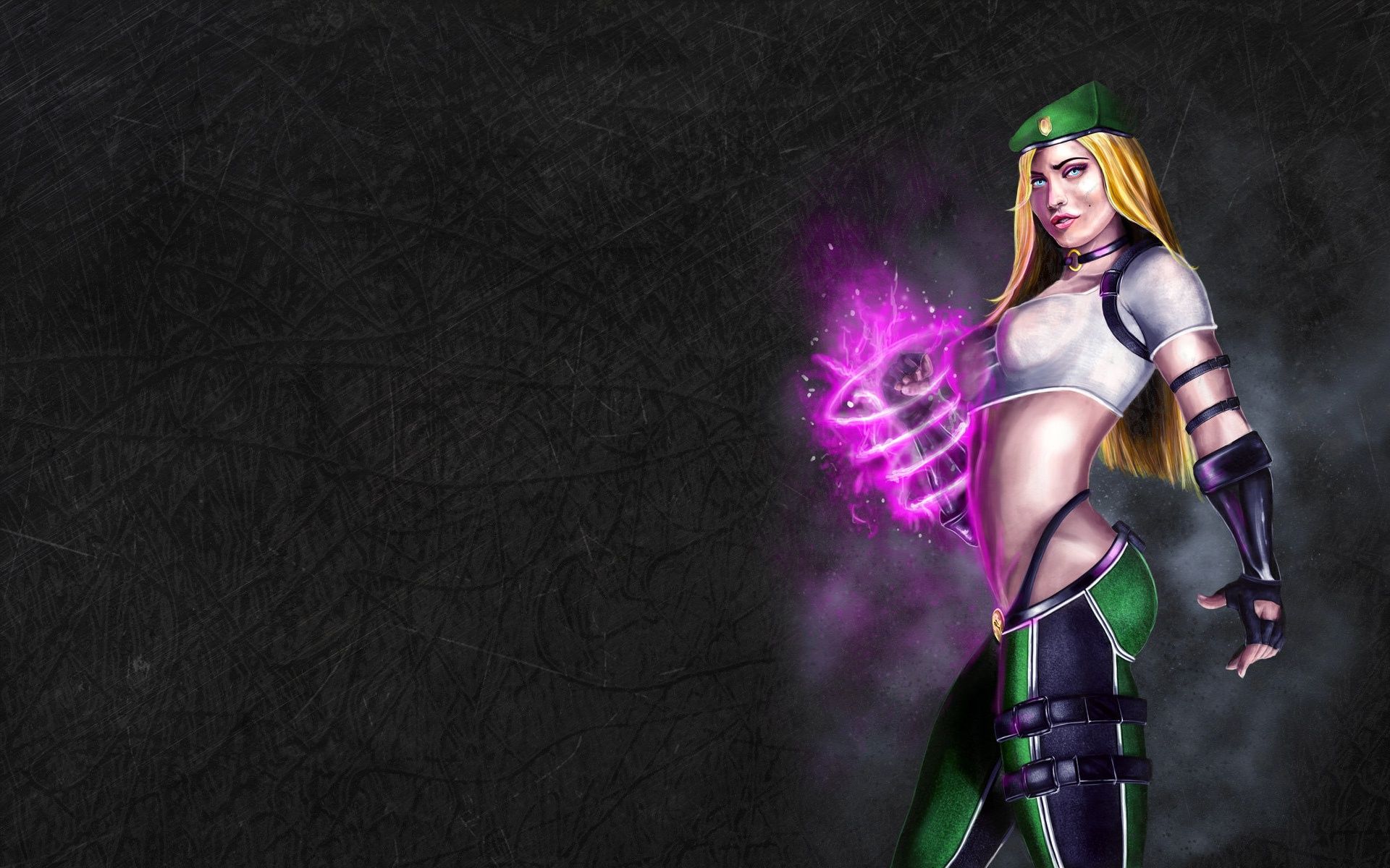 1920x1200 Wallpaper girl, takes, Mortal Kombat, Sonya Blade, Sonya Blade, dark black background for mobile and desktop, section игры, resolution 1920x1200