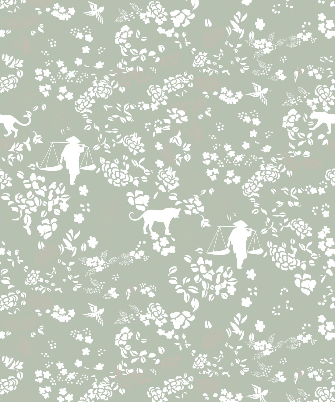 1100x1320 Vintage Floral Wallpaper Woven Wallpaper Commercial Hallway Wallpaper Roll & King