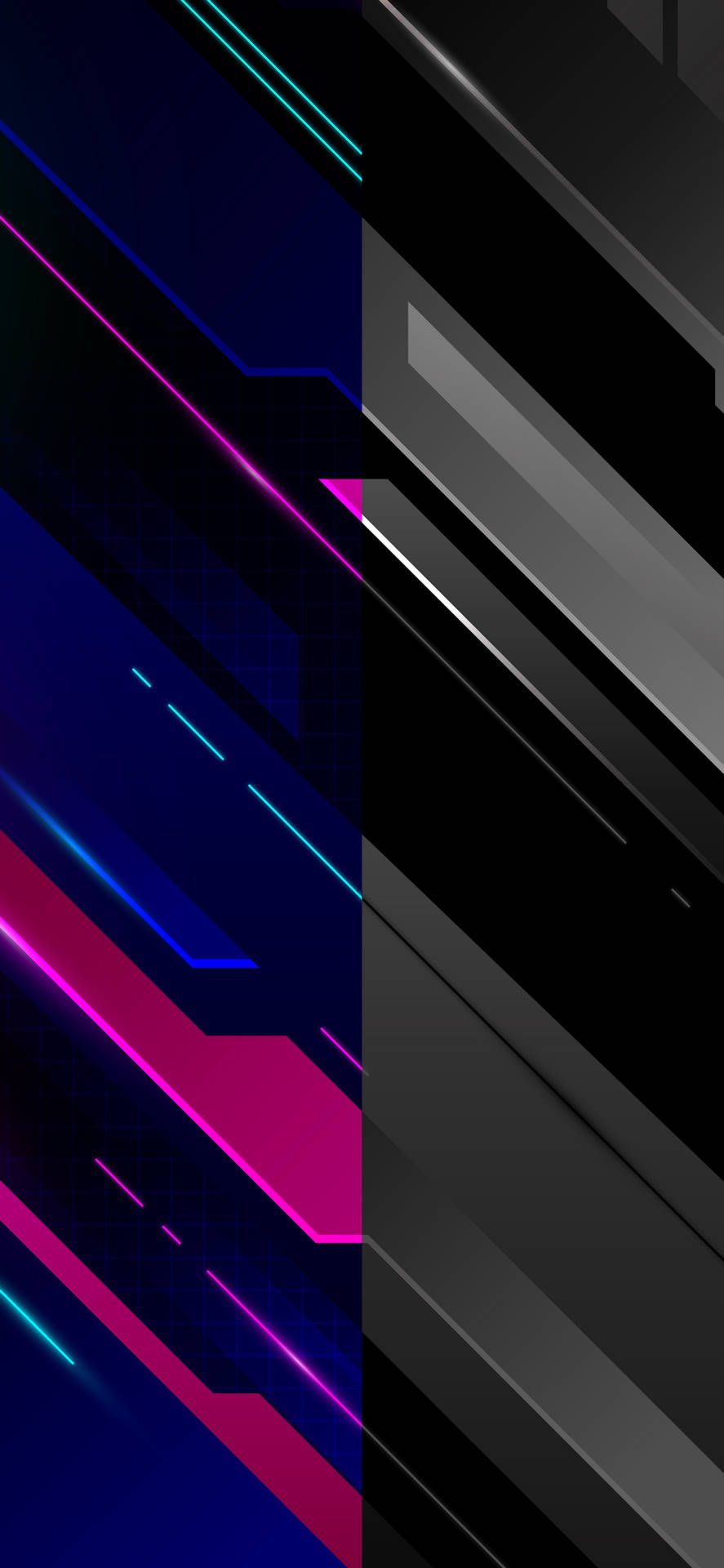 887x1920 Download Random Shapes In Split Colors Wallpaper