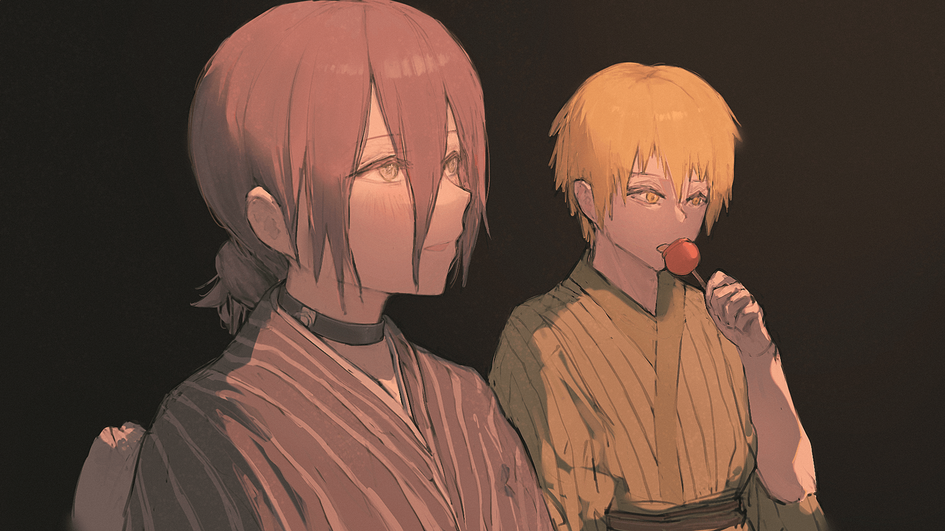 1920x1080 Chainsaw Man HD Wallpaper: Reze & Denji United in Anime Style