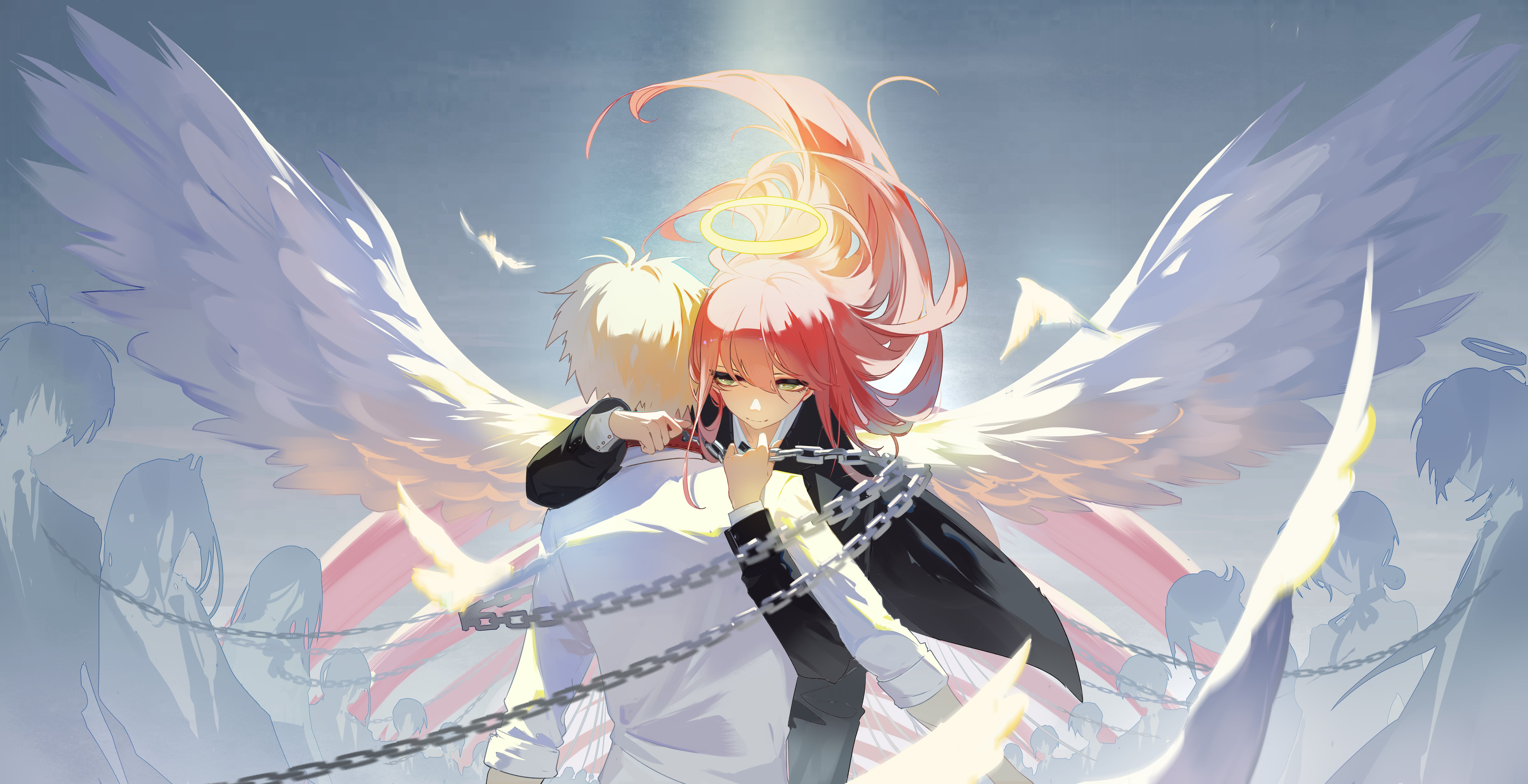 7016x3600 Phone wallpaper: Angel Devil (Chainsaw Man), Makima (Chainsaw Man), Chainsaw Man, Power (Chainsaw Man), Anime, Aki Hayakawa, Denji (Chainsaw Man), Reze (Chainsaw Man), Wings 1024793
