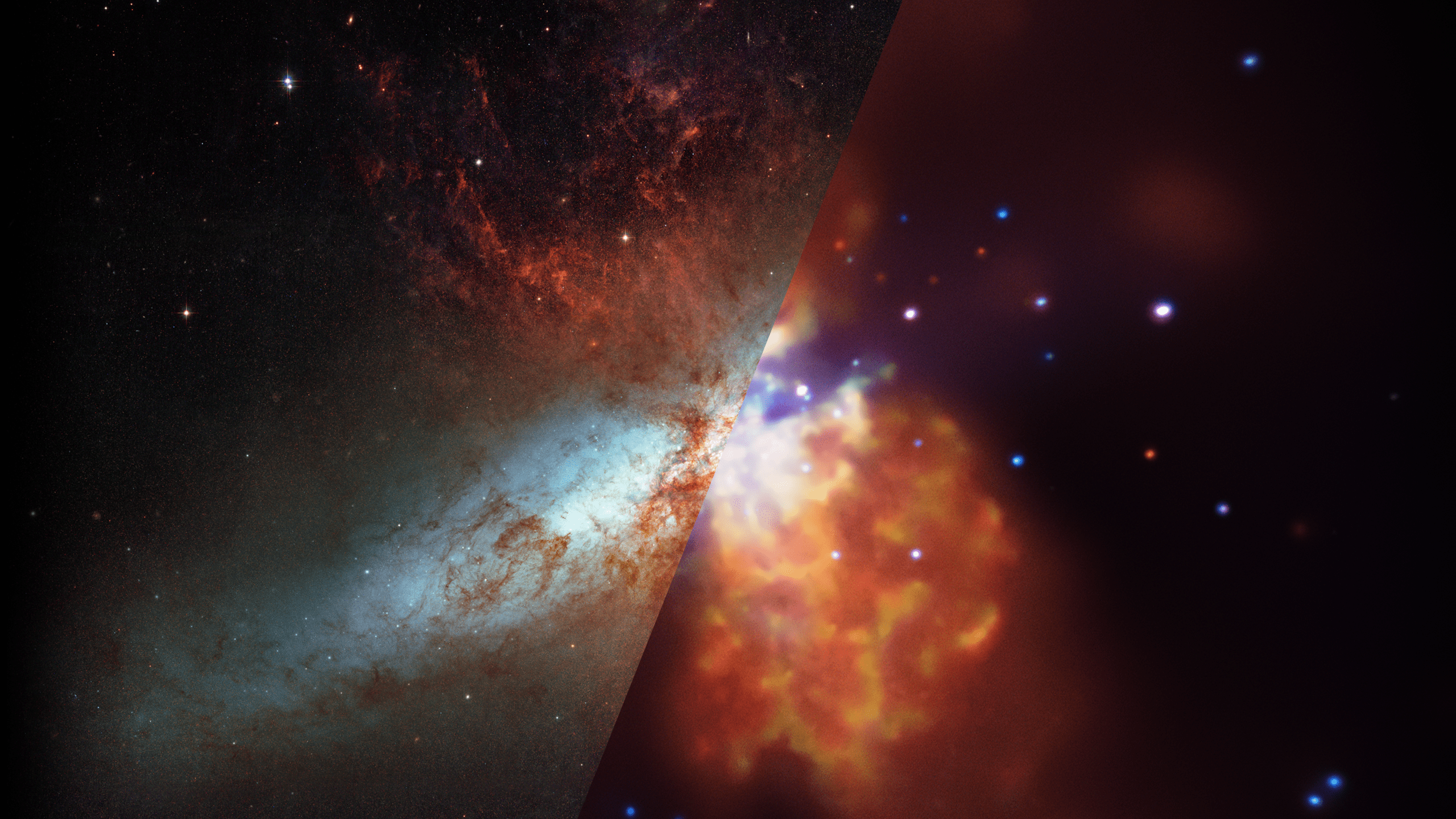 2560x1440 Infrared Universe: Cigar Galaxy (M82)