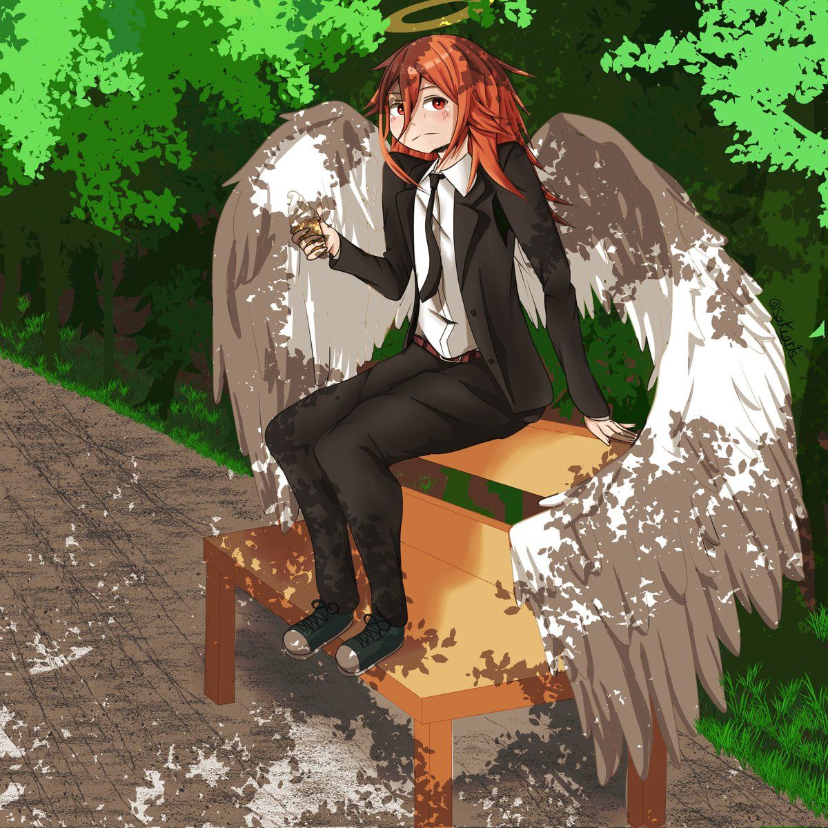 1200x1200 Would you share an ice cream with him knowing the risk of an angel devil? ♡ Character the angel devil ♡ Sauce chainsaw man ♡ My art! Any advice or feedback would