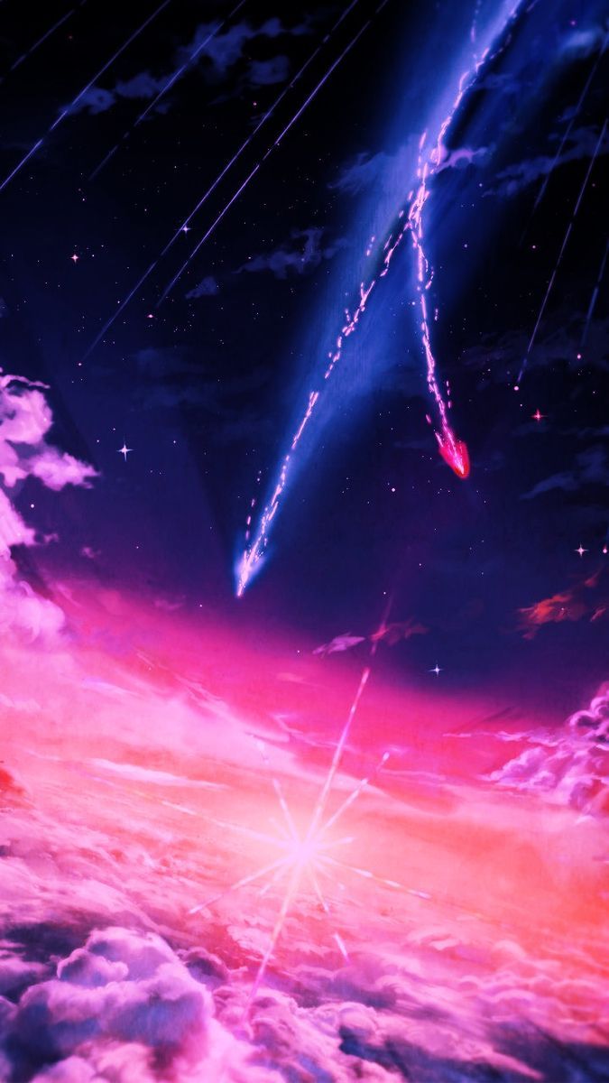 675x1200 Your Name anime phone wallpaper (pink)