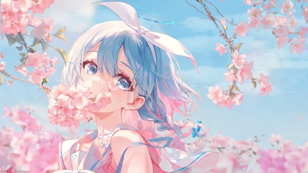 1280x720 Arona Cherry Blossom Blue Archive Live Wallpaper Hour Loop [4K 8K]