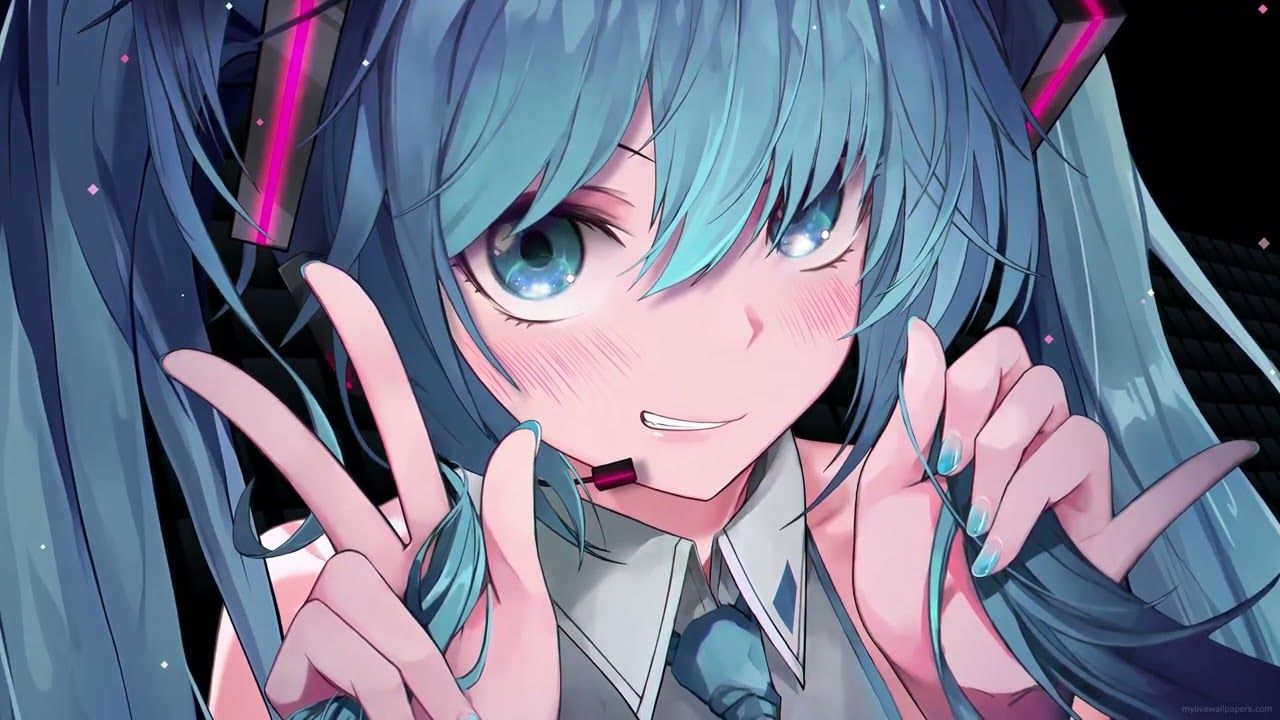 1280x720 Dreamy Blue Miku: 2 Hours of Aesthetic Anime Live Wallpaper [4K]