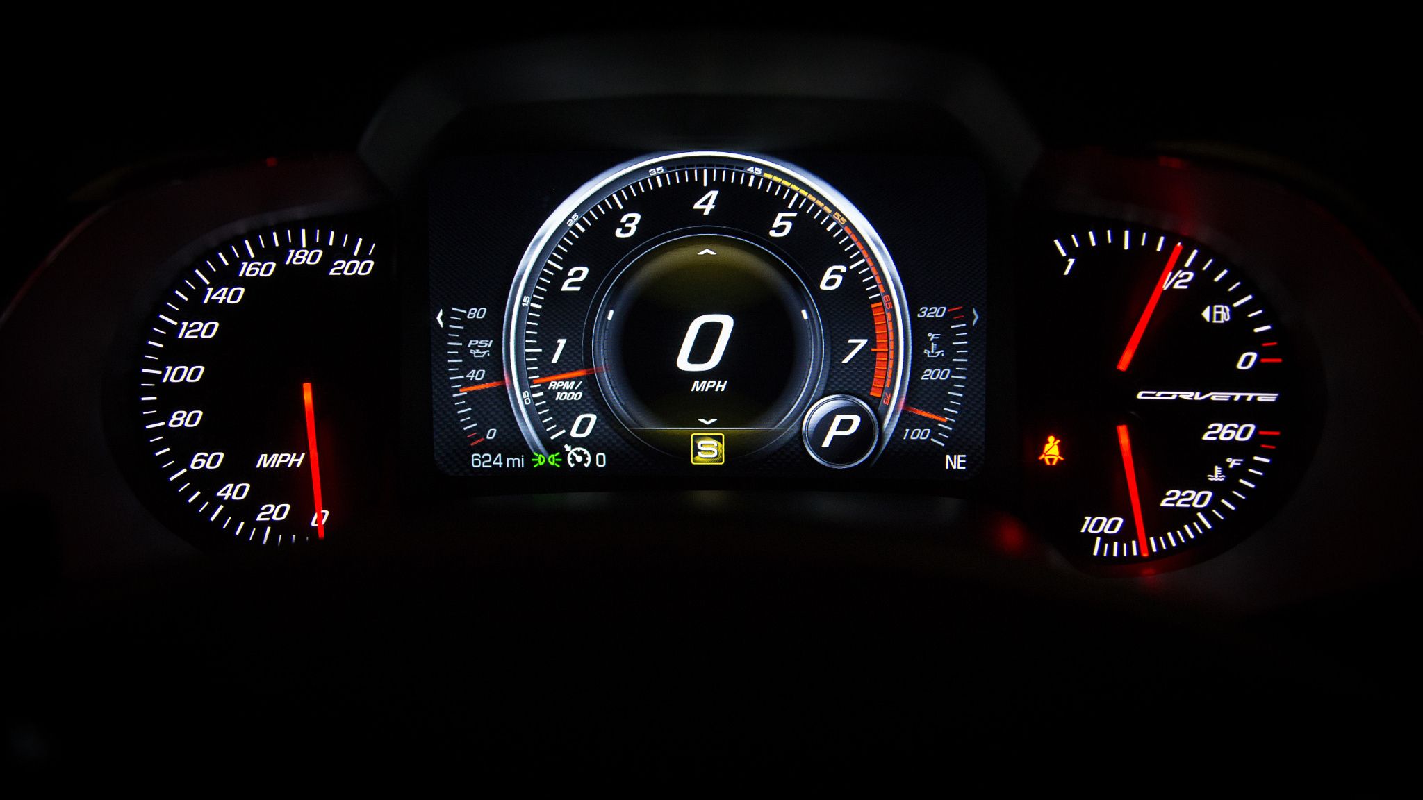 2048x1152 Wallpaper Panel, Speedometer, Devices, Corvette For Mobile And Desktop, Section Hi Tech, Resolution 2048x1152