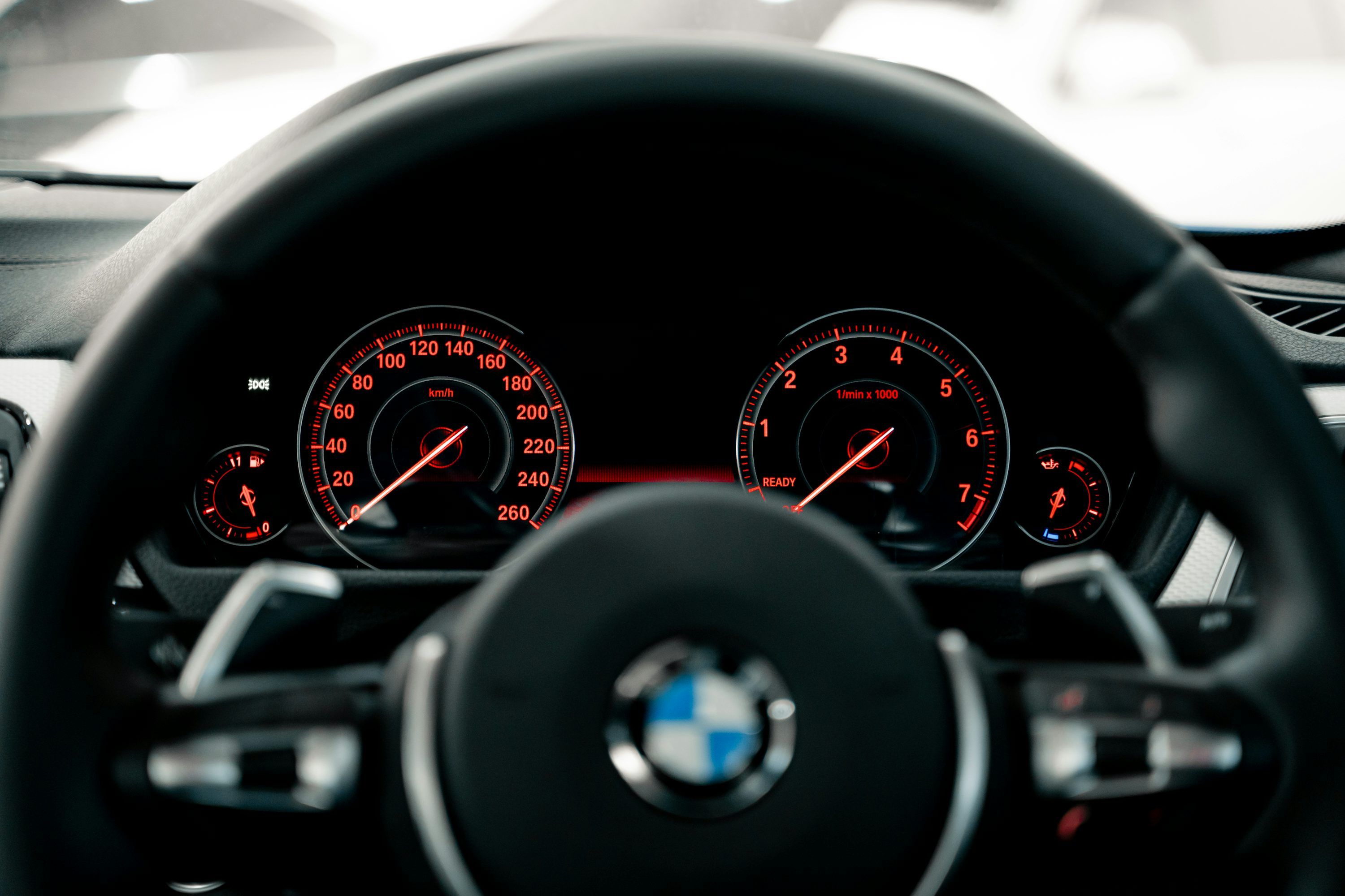 3000x2000 Black BMW vehicle steering wheel photo