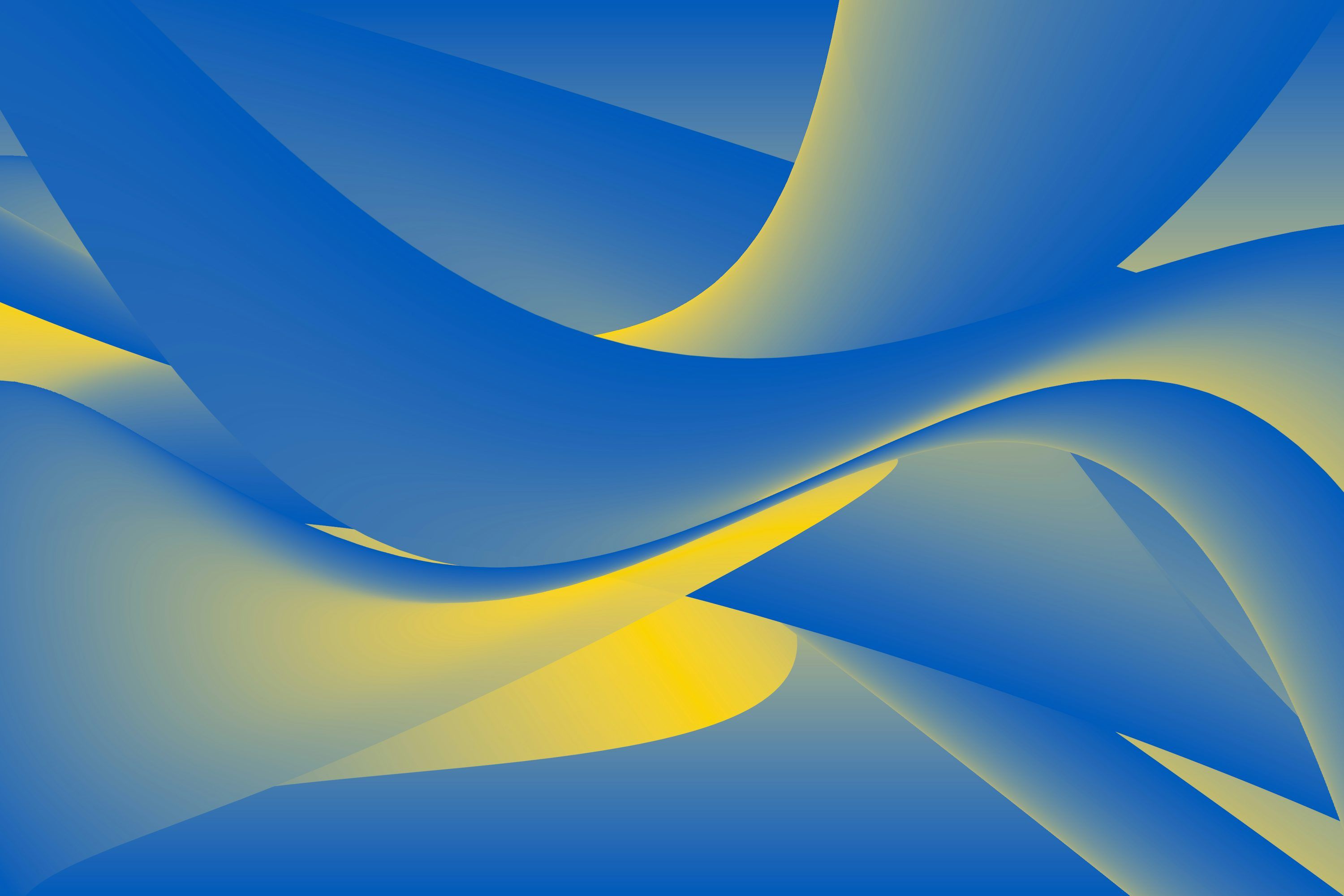 3000x2000 A blue and yellow abstract background with curves photo