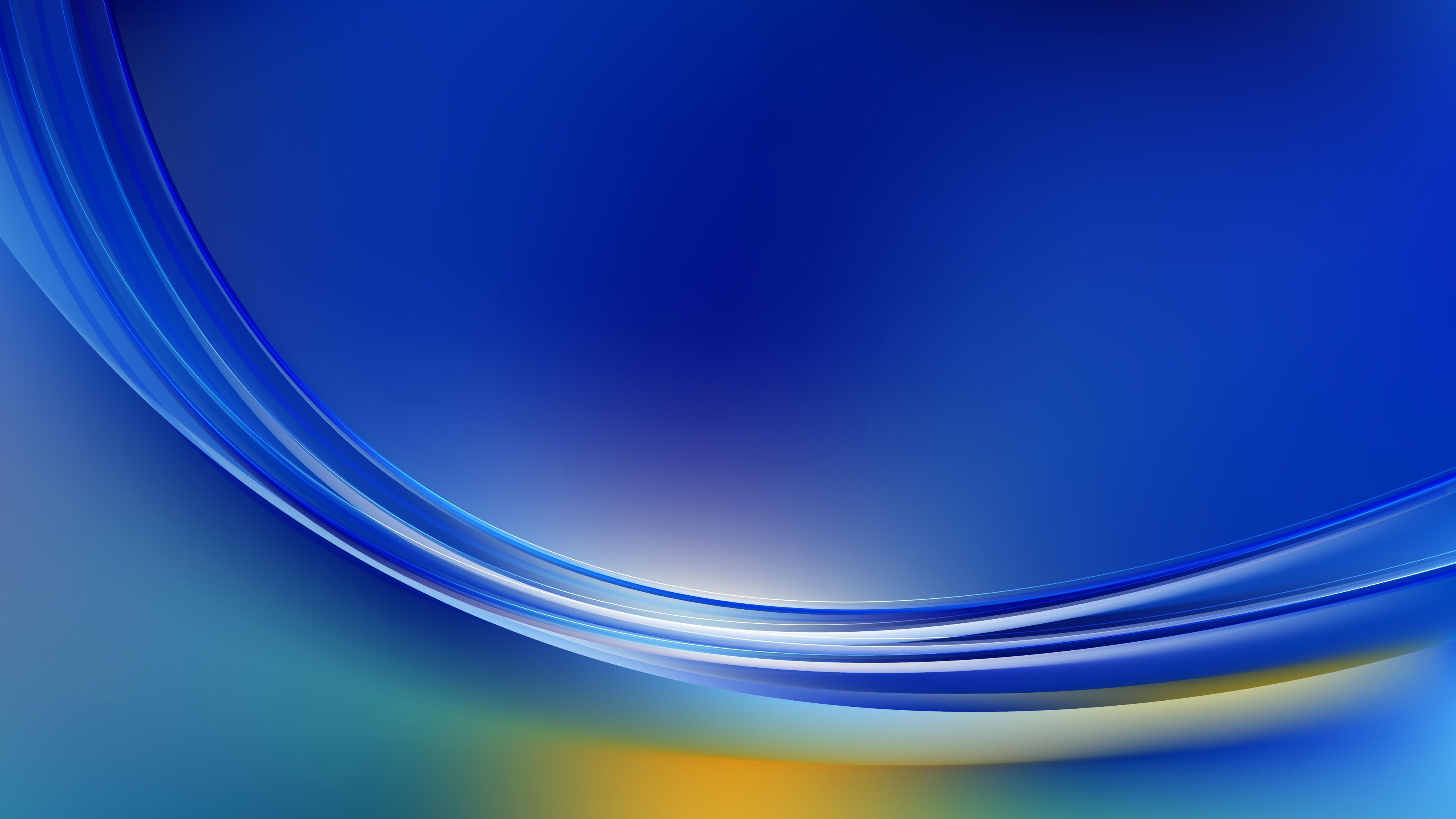 3840x2160 Free Download Blue and Yellow Abstract Wave Background Template