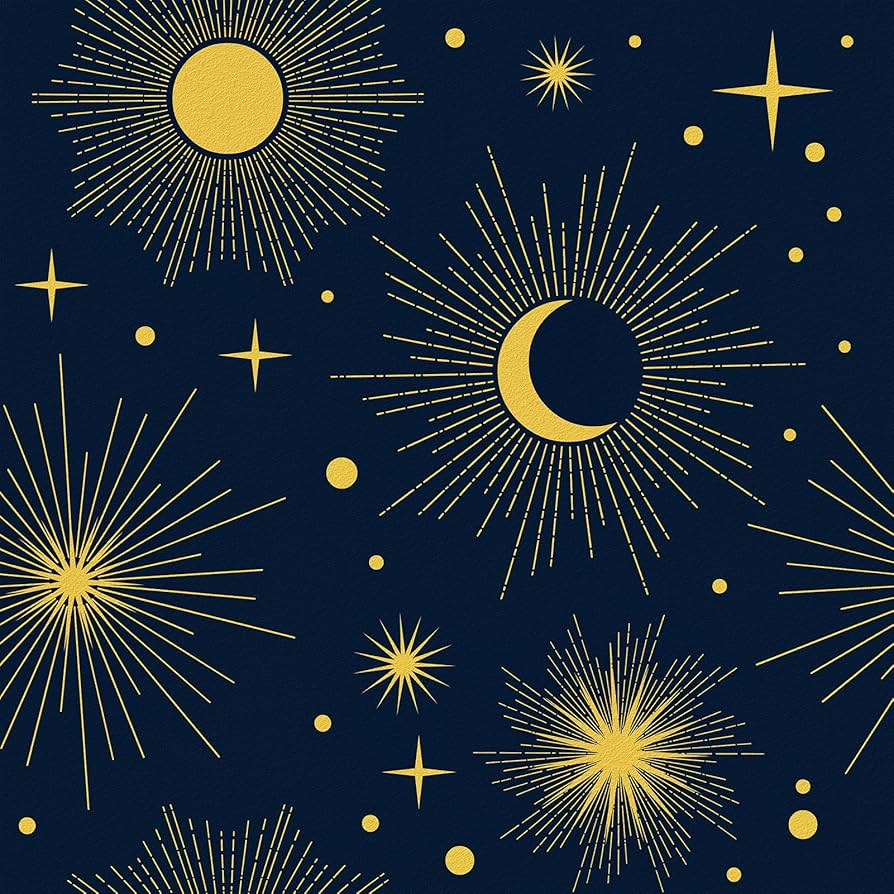 894x894 Wallercity Navy Blue Yellow Stars Moon Wallpaper Peel And Stick Dark Night Sky Sun Wallpaper Self Adhesive Star Decals Stickers Vinyl Waterproof Moon Sun Contact Paper For Shelf Liner 17.5''x102'' : Tools