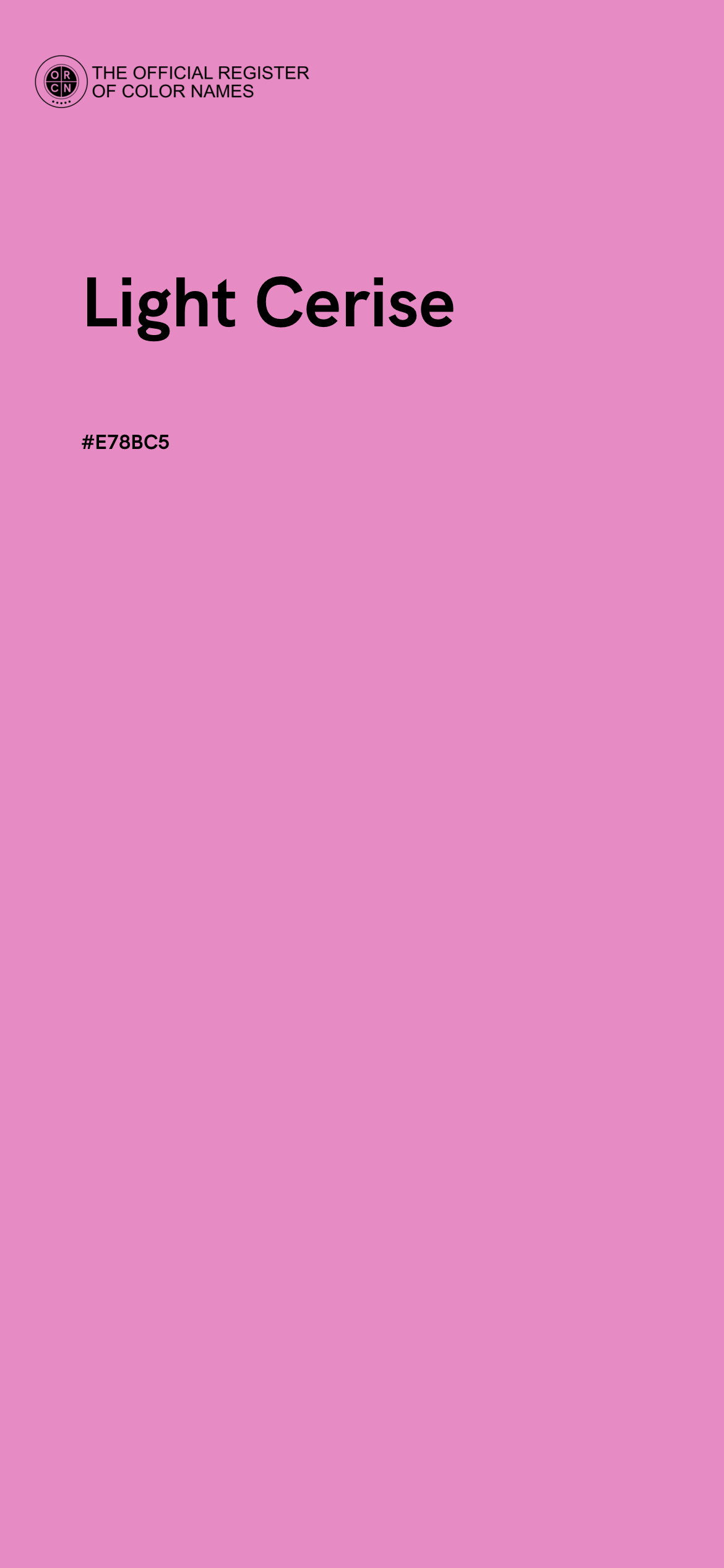 1170x2532 Light Cerise color - #E78BC5 Official Register of Color Names