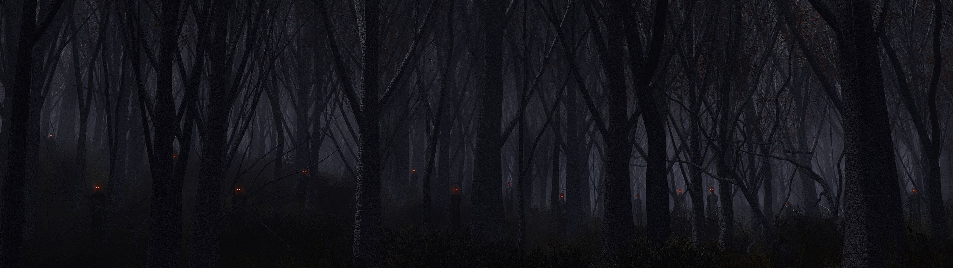 3200x900 Dual Monitor Dark Wallpaper