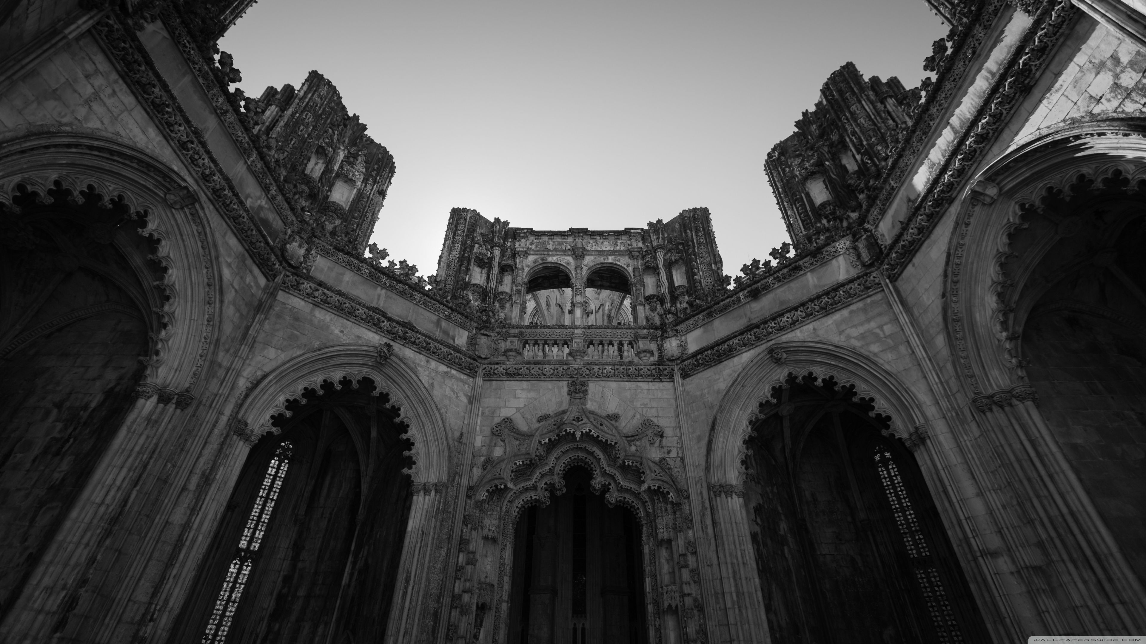 3840x2160 Batalha Monastery Architecture Black and White 4K UHD Wallpaper for UltraHD Desktop and TV : Widescreen and UltraWide Display : Dual and Triple Monitor : Smartphone and Tablet Devices