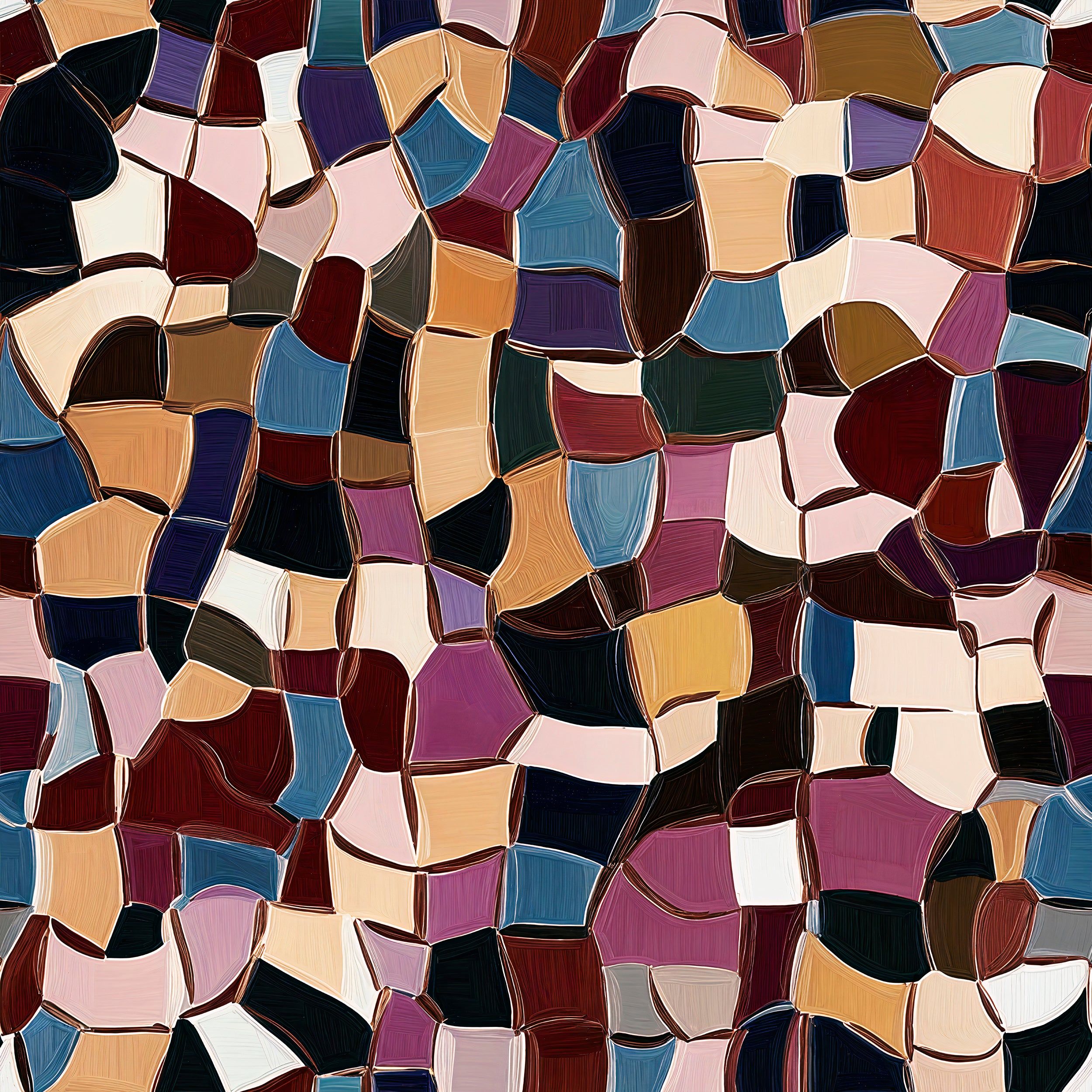 2500x2500 Colorful Small Mosaic Glass Tiles Wallpaper, Abstract Tile Design Wall Decor, Vibrant Geometric Pattern, Modern Peel and Stick Wallpaper
