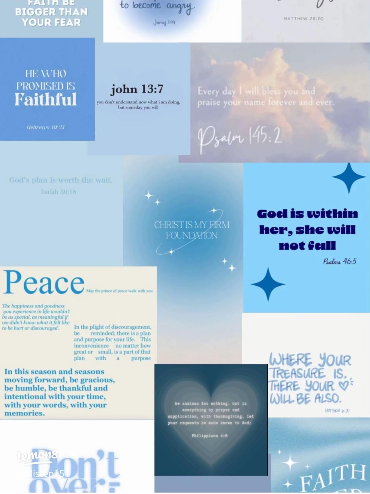 1290x1724 Aesthetic Blue Wallpaper: Daily Motivation & Biblical Quotes for Your Phone