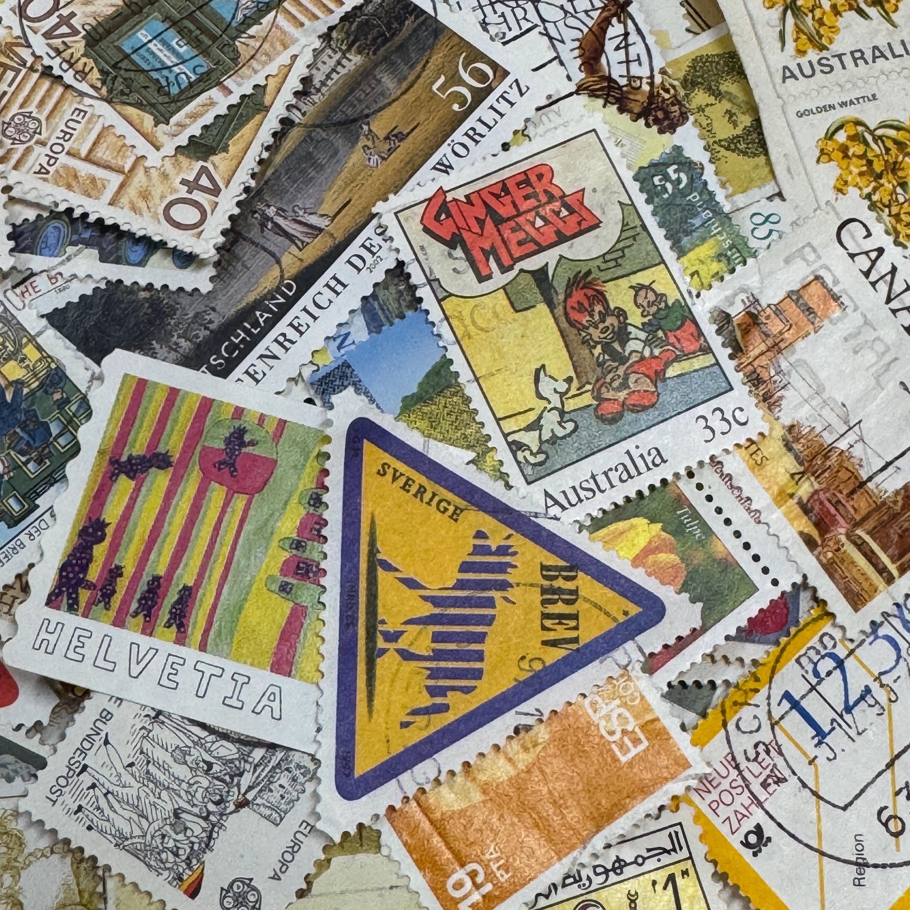 3000x3000 Shades of Yellow, Vintage Postage Stamps, Great for Art Journaling and Other Crafts