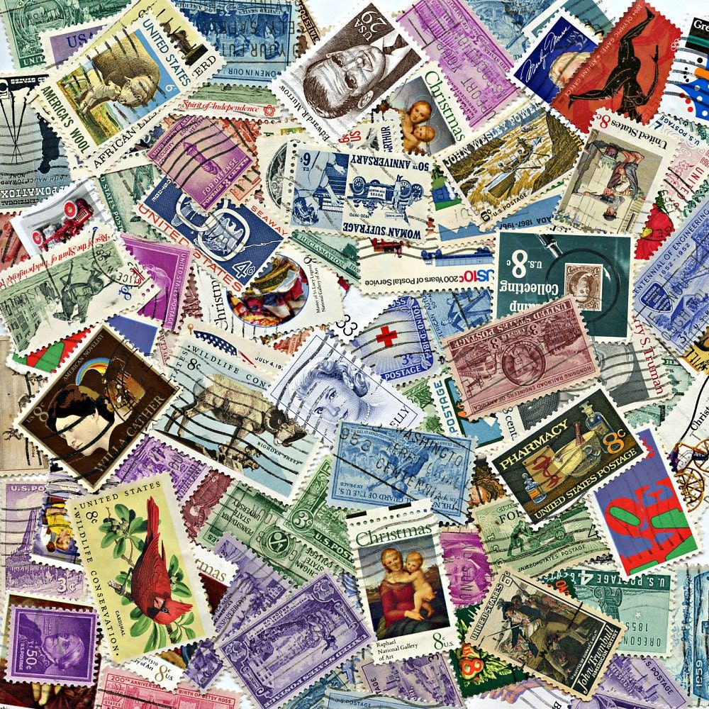 1000x1000 Lot US Postage Stamps Lot (100) Colorful Vintage Antique Early Usa Postal MORE AVAlLABLE 1165