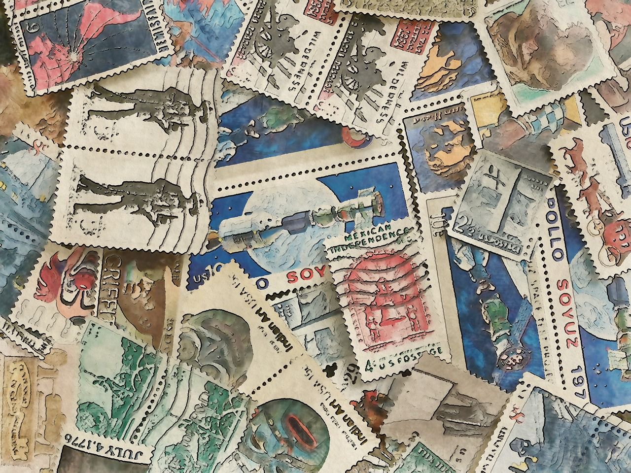 1280x960 Download free photo of Old, vintage, stamps, antique, history