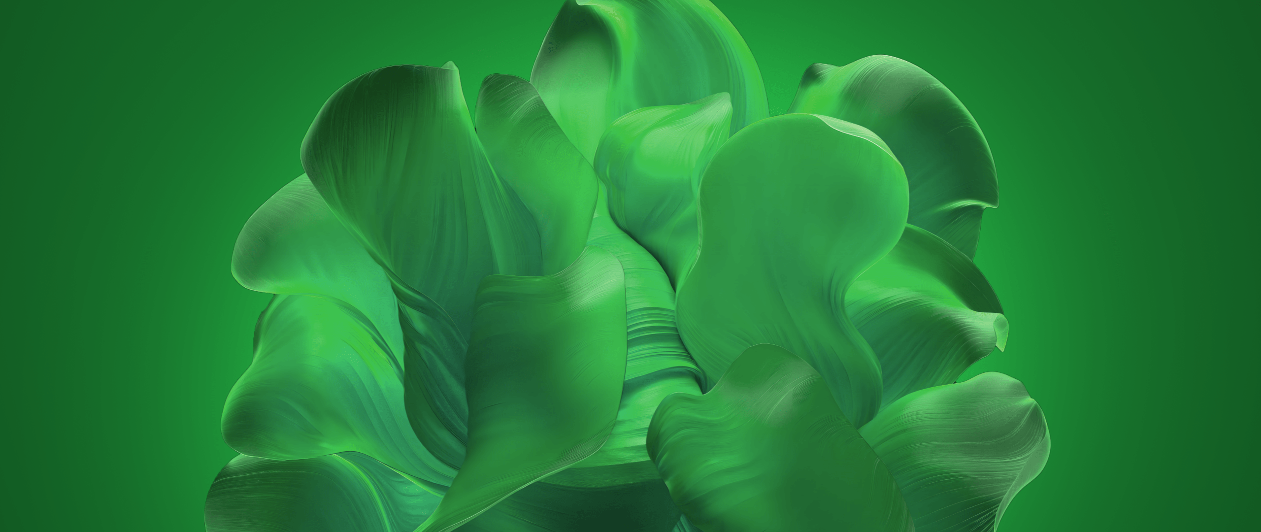 2560x1080 Windows 11 Wallpaper 4K, Green background