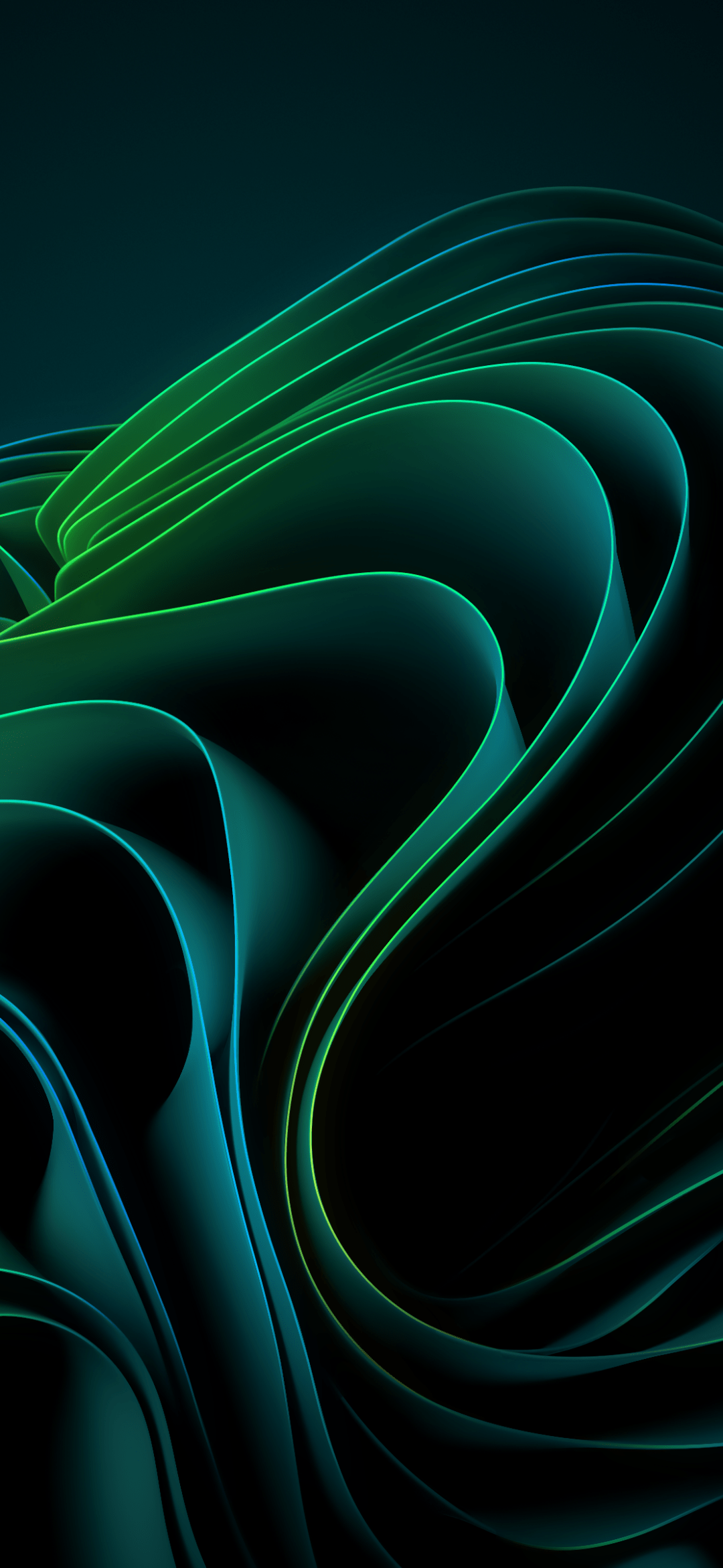 1080x2340 Windows 11: Emerald Wave Mobile Wallpaper