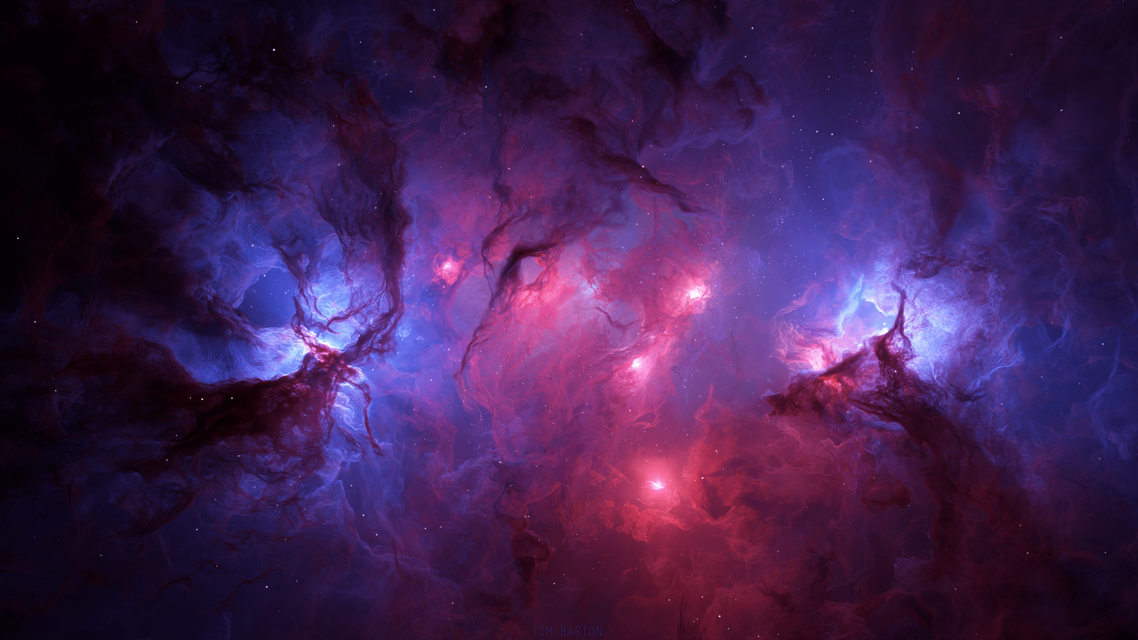 3840x2160 Wallpaper Digital Art, Atmosphere, Purple, Pink, Water, Background Free Image