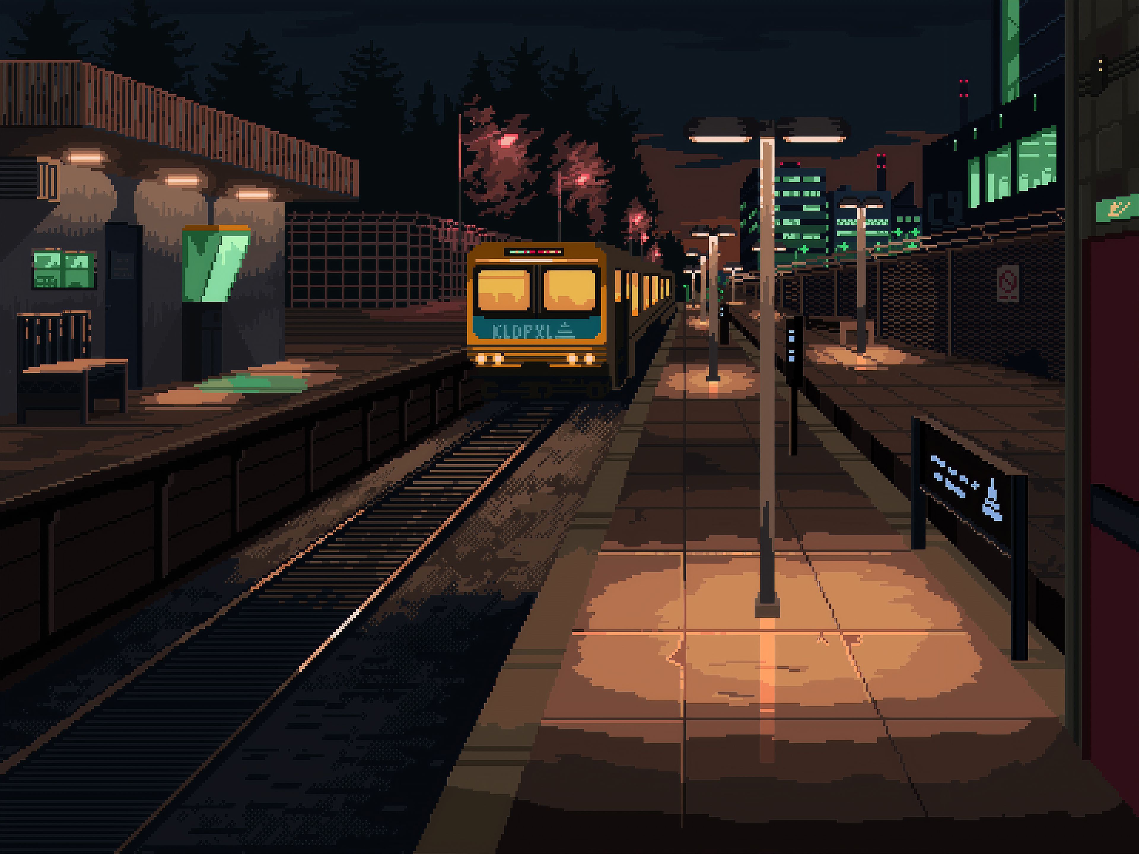 3840x2880 Train Station 8 Bit Wallpaper, HD Artist Wallpaper, 4k Wallpaper, Image, Background, Photos and Picture