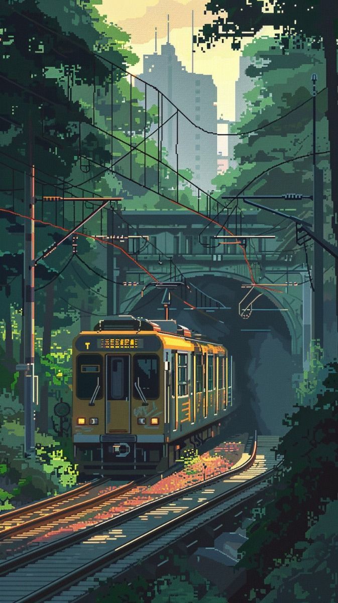 673x1200 train pixel art