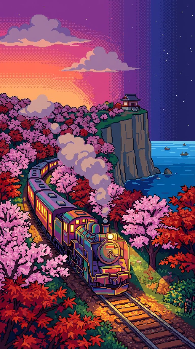 768x1376 stunning pixel art illustration vibrant colorful