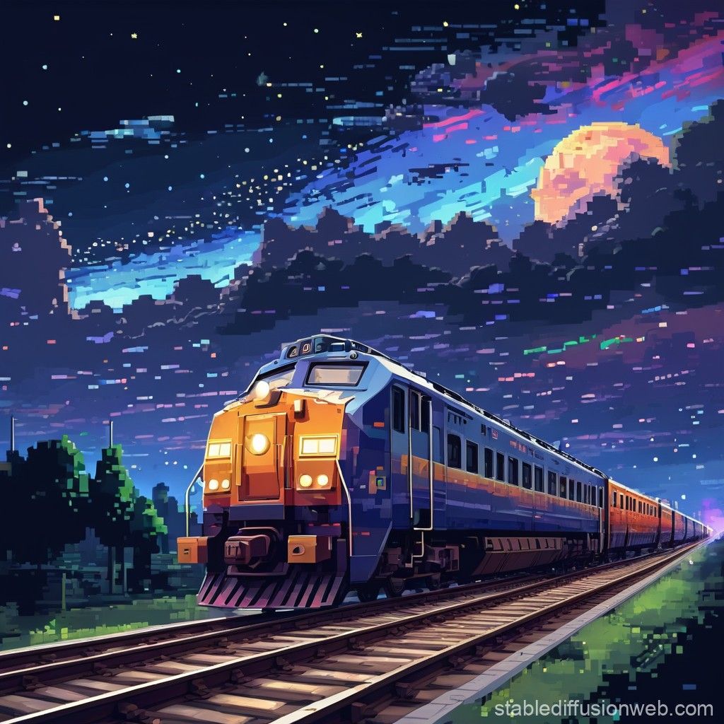 1024x1024 beautiful pixel art a train is runningutiful night sky Prompts. Stable Diffusion Online