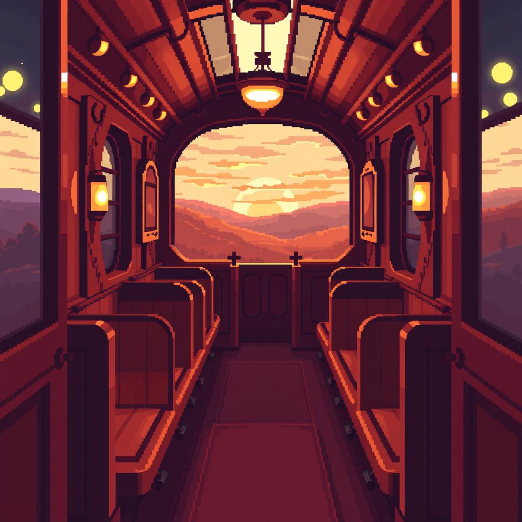 1024x1024 Charming Pixel Art Train Carriage