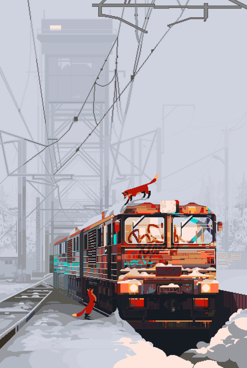 805x1200 train, 2020 #pixelart