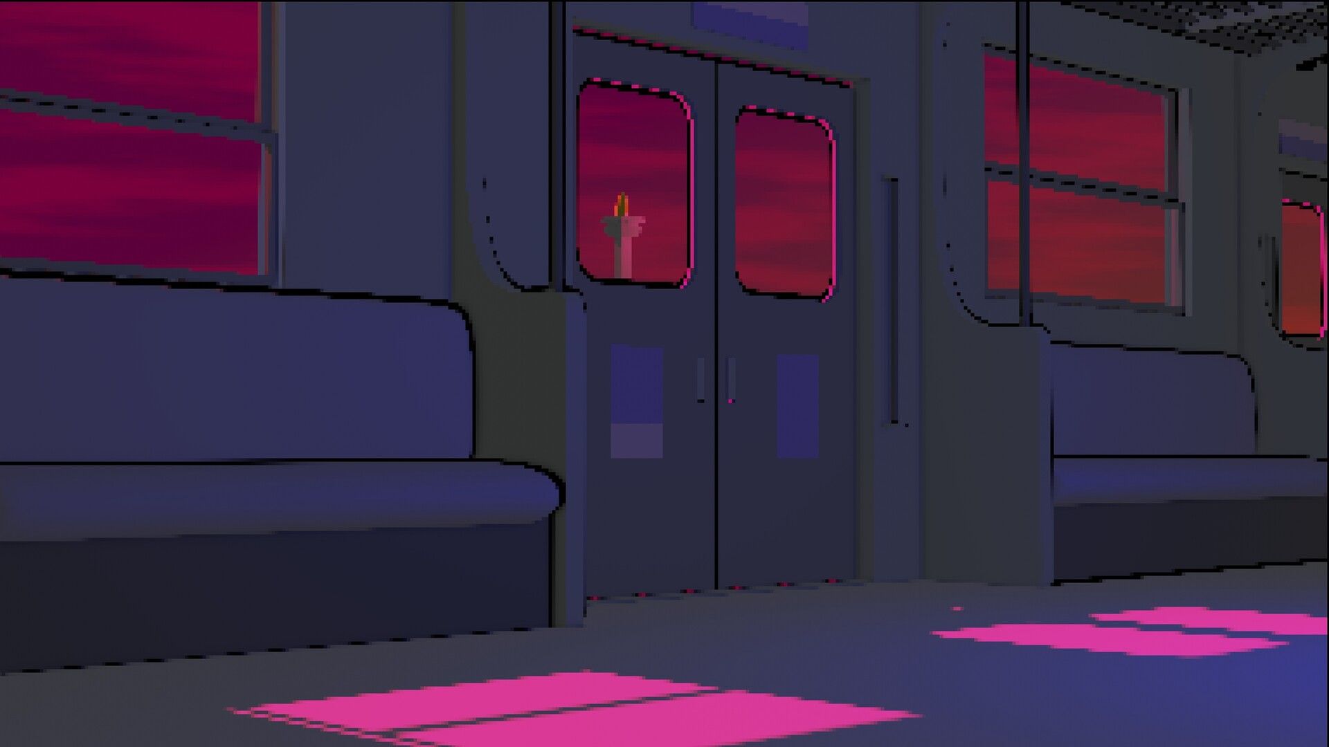 1920x1080 Lo Fi Train Pixelart