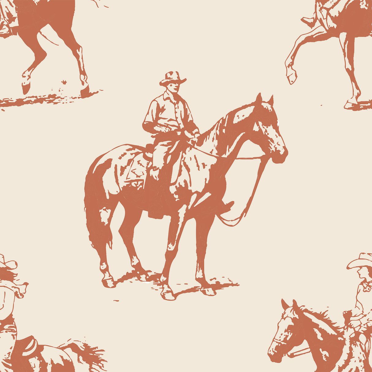 1214x1214 SALE til Nov 24! Western Cowboy Peel & Stick Wallpaper Vintage Aesthetic 24’’W x 144’’H / Canvas Traditional