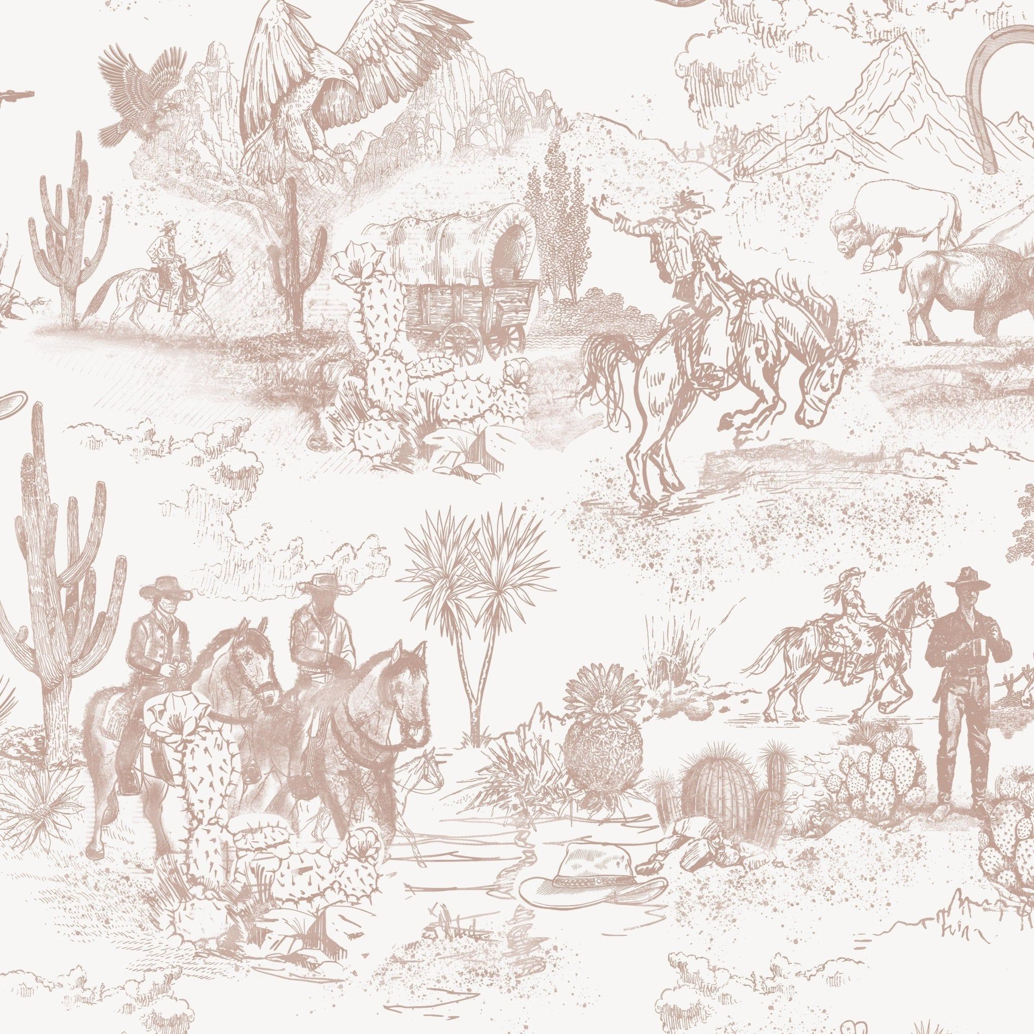 2048x2048 Western Toile Wallpaper 6 Sheets 24 w x 144 h