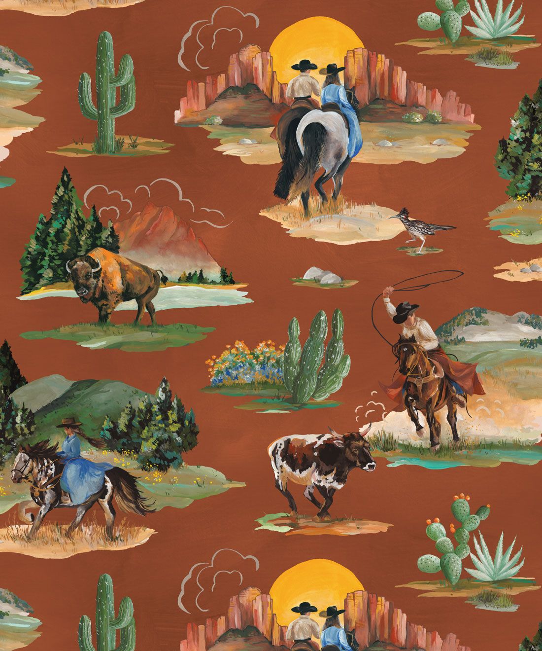 1100x1320 Frontier Vinyl Wallpaper • Western Wallpaper USA
