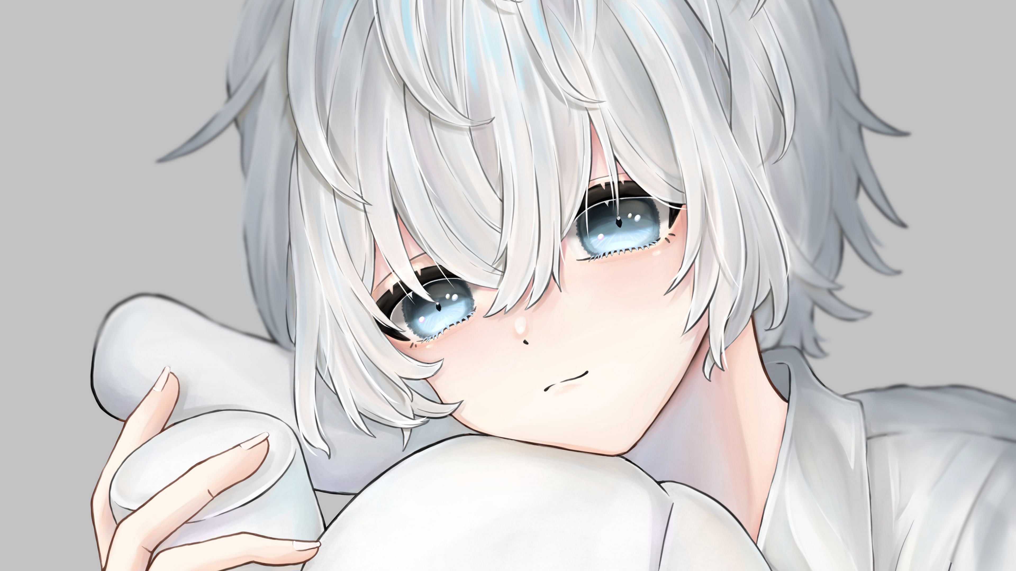 3840x2160 Blue Eyes White Hair Anime Boy 4K HD Anime Boy Wallpaper