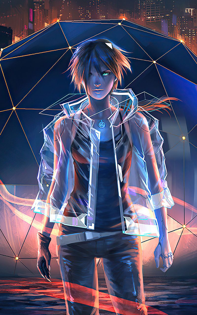800x1280 Night City Anime Boy 4k Nexus Samsung Galaxy Tab Note Android Tablets , HD 4k Wallpaper, Image, Background, Photos and Picture