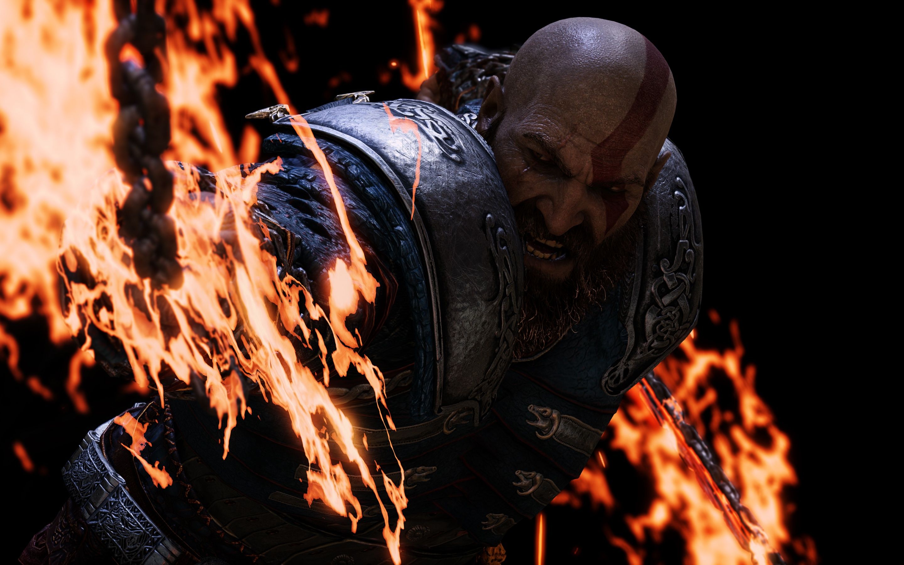2880x1800 Kratos Wallpaper 4K, Rage, God of War, Fire