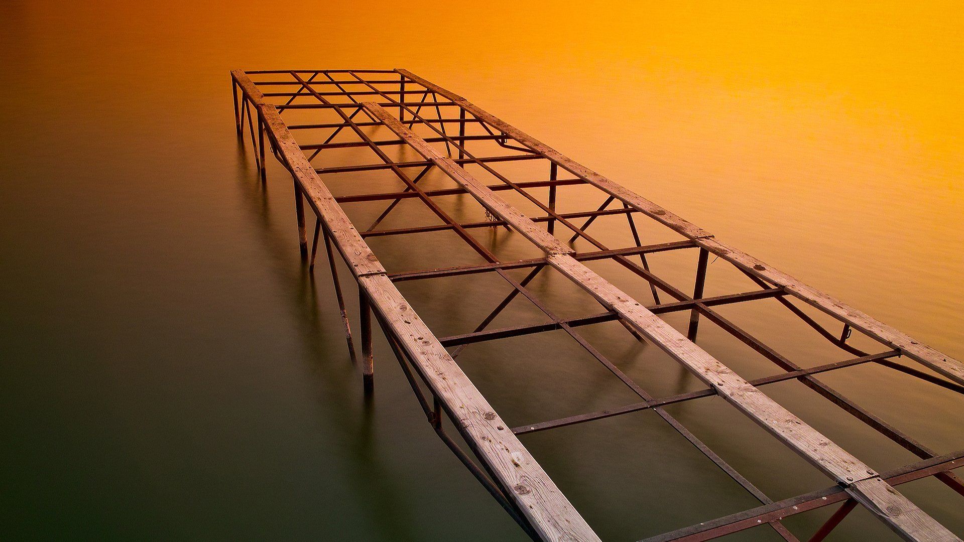 1920x1080 Download Steel Bridge Wood Water Lake Ocean Photography Rustic HD Wallpaperx1080