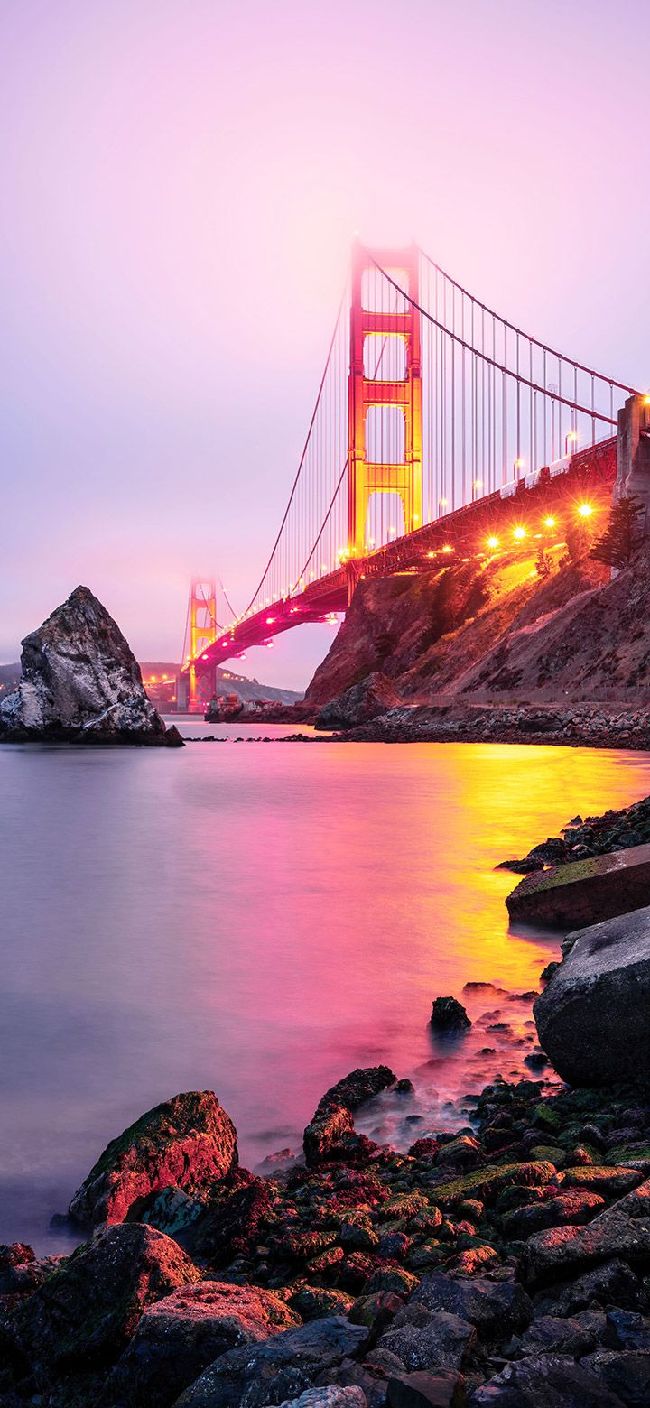 720x1560 Beautiful Sunset Over A Steel Bridge 4K phone Wallpaper