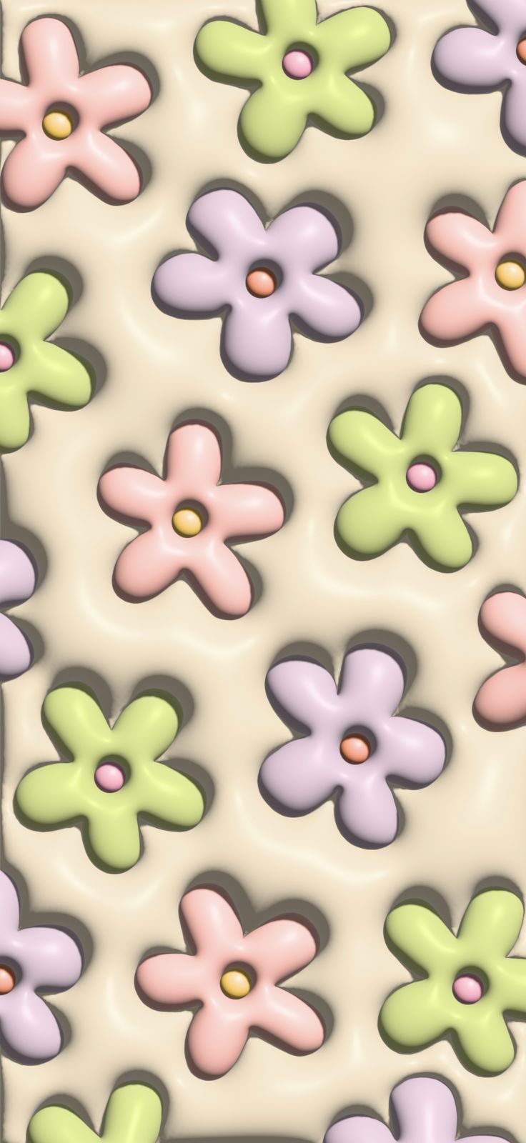 736x1600 3D wallpaper flowers