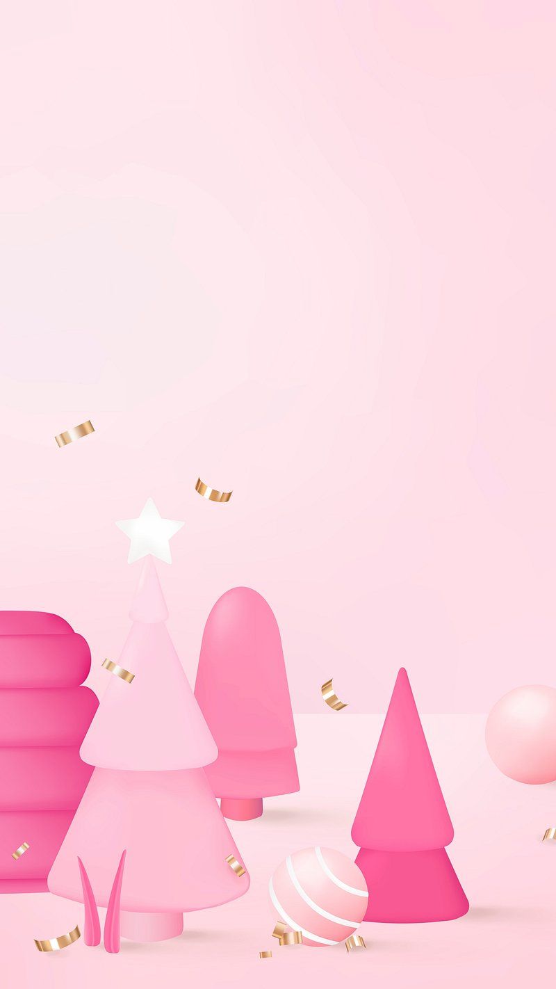 800x1422 Pink Christmas iPhone wallpaper, cute