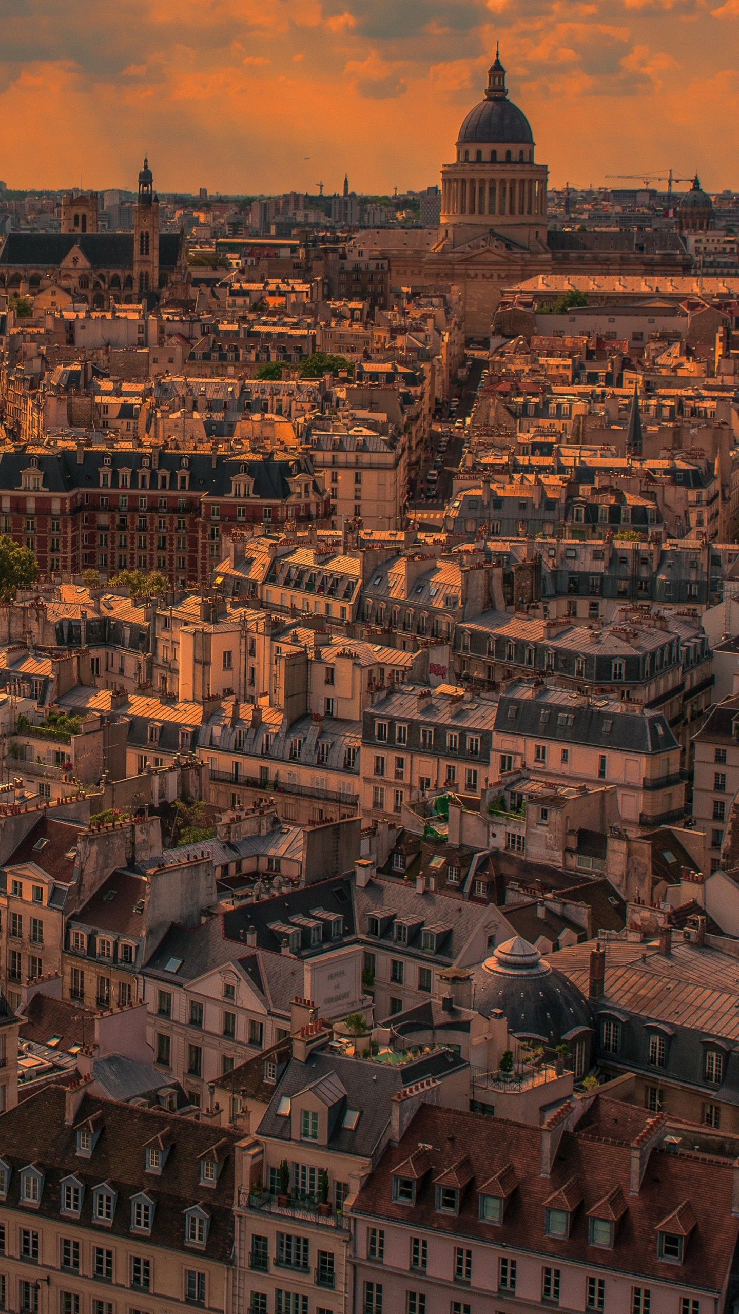 1440x2560 Aerial View Paris City France 4K 5K HD Travel Wallpaper