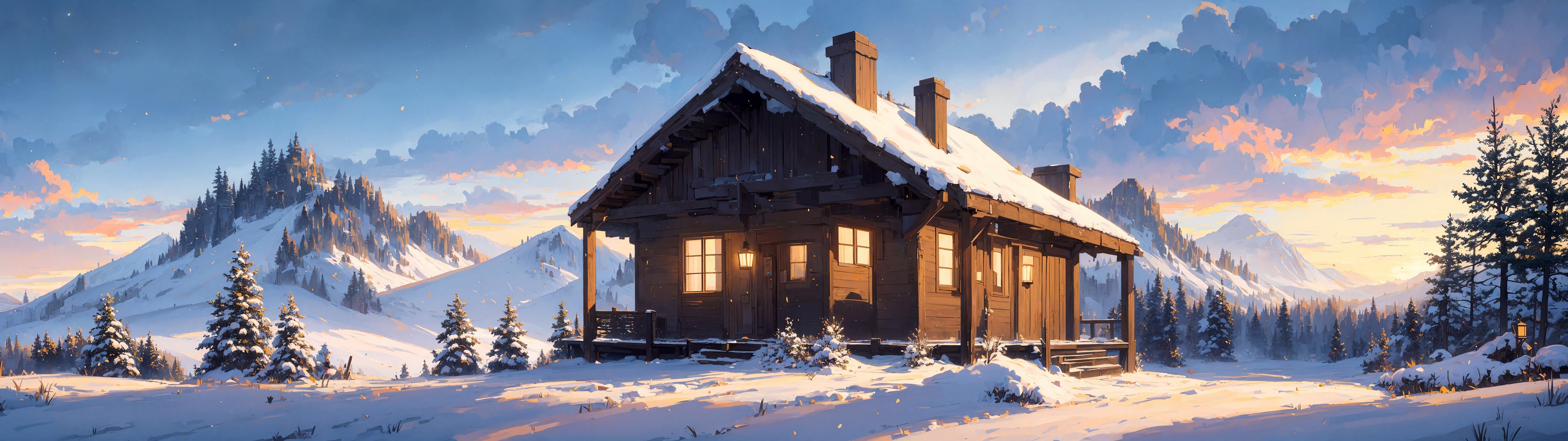 5120x1440 Winter Chalet [5120x1440]