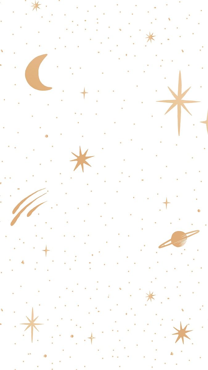 675x1200 Download premium vector of Golden vector moon and stars galactic doodle mobile wallpaper by Aum about starry sky, cute blank social media story, moon, celestial, and shooting star 2765828